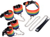 Master Series Kinky Pride Rainbow Bondage Cuff Set Bondage Kits