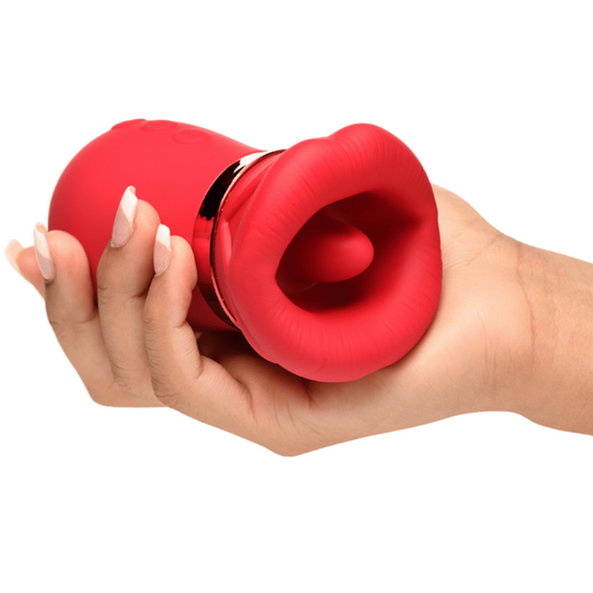 XR Brands Kiss Me More Kissing Sucking & Vibrating Clitoral Stimulator - Clit Ticklers and Pulsators