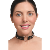 Master Series Spiked Heart Bondage Choker Black Collars and Leads