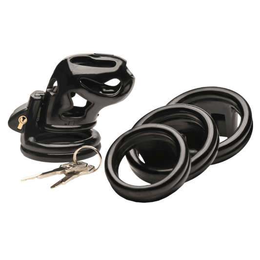 Master Series Hard Stop Double Ring Mens Chastity Cage Male Chastity