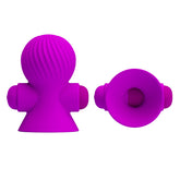 Pretty Love 12 Function Womens Nipple Sucker Purple Nipple and Clit Clamps