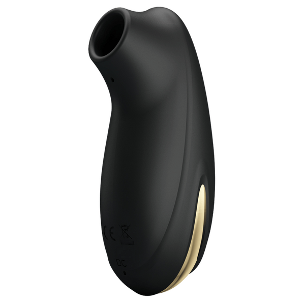 Pretty Love Otis Rechargeable Suction Based Clitoral Massager Black Clit Ticklers and Pulsators