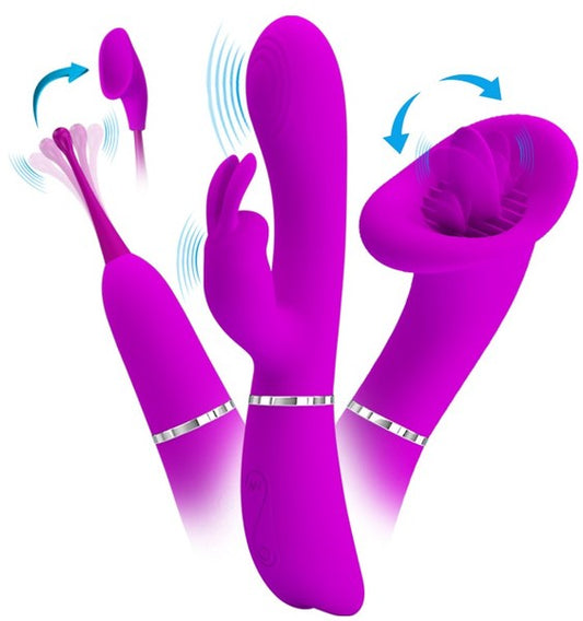 Pretty Love Velvety Silicone & Vibrating Thrill Kit Purple - Sex Kits