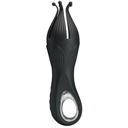 Pretty Love Arella Rechargeable Clitoral Massager Black - Clit Ticklers and Pulsators
