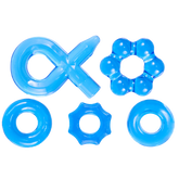 Excellent Power Hardcore Super Stretchy Powerful Cockring Set Blue Stretchy Cock Rings