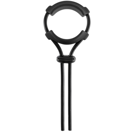 Jet Horny Adjustable Silicone Mens Cock Ornament Black - Stretchy Cock Rings