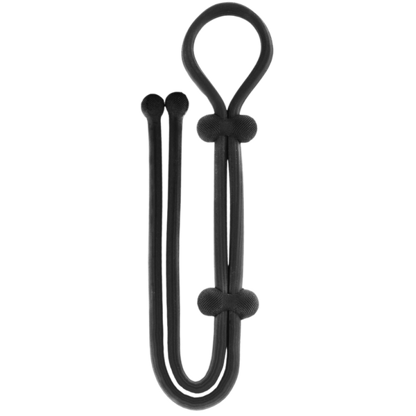 Jet Horny Adjustable Cock Ring with Ball Strap Black Stretchy Cock Rings