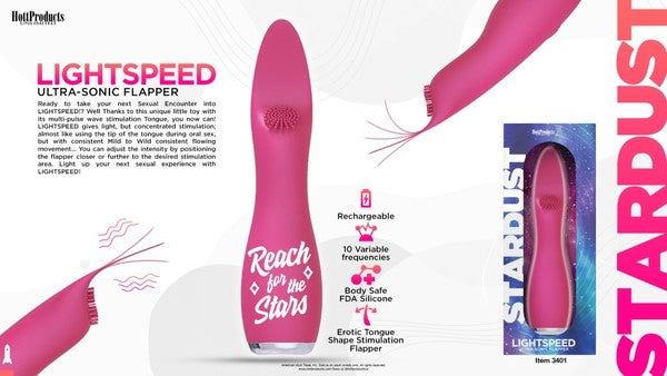 Star Dust Lightspeed Ultrasonic Flapper 10 Function G Spot Vibrator G-Spot Vibrators