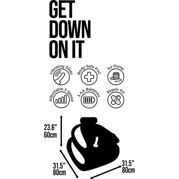 Hott Products Get Down On It Inflatable Vibrating Dildo Vibrating Dildos