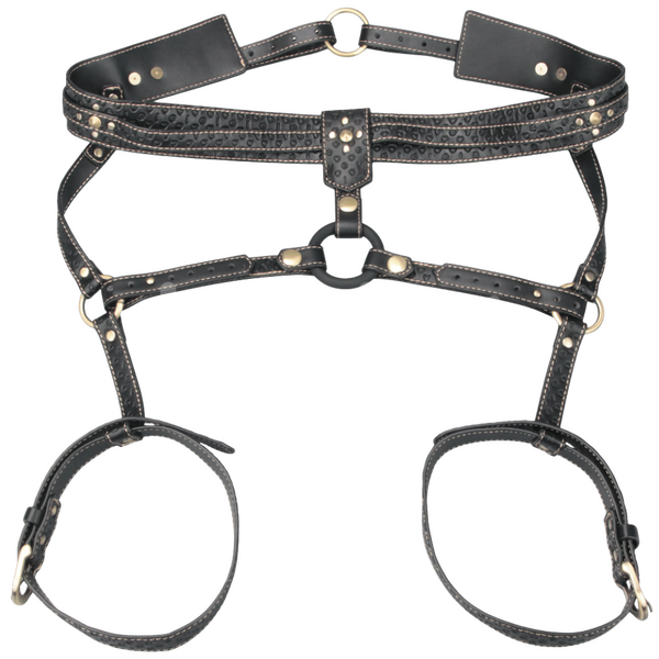 Lovetoy Faux Leather Full Body Bondage Harness - Cuffs And Restraints