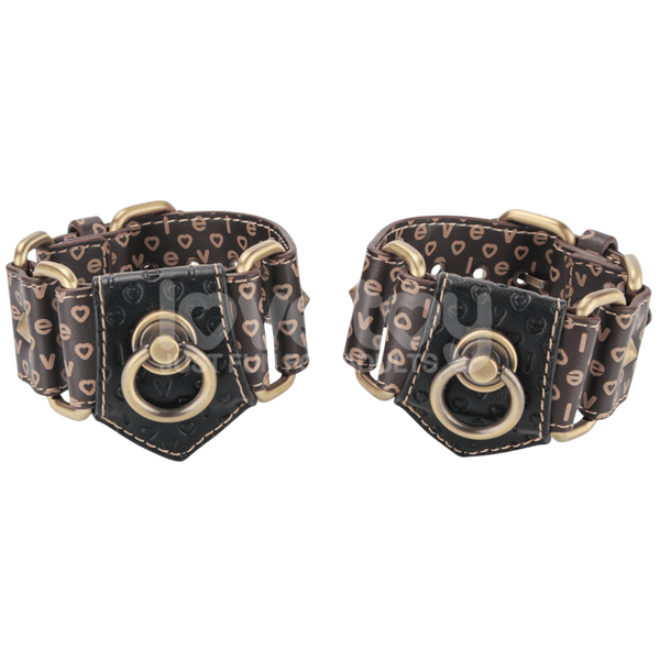 Lovetoy Premium PU Leather BDSM Thigh Cuffs Set Cuffs And Restraints