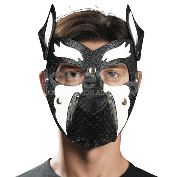 Lovetoy Rebellion Reign Howl Pup Play BDSM Mask Black White Masks And Blindfolds