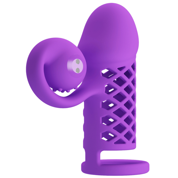 Pretty Love Rechargeable Harden Cock Sleeve Purple Penis Sleeves and Extenders