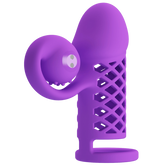 Pretty Love Rechargeable Harden Cock Sleeve Purple Penis Sleeves and Extenders