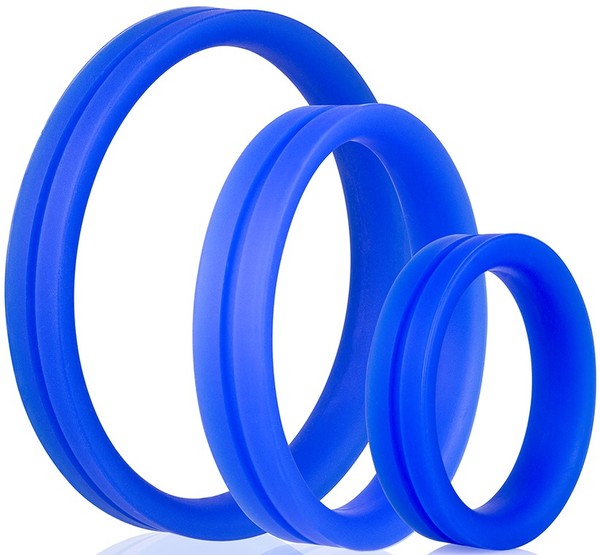 Screaming O RingO Pro X3 Silicone Cock Ring Set Blue Cock Ring Sets