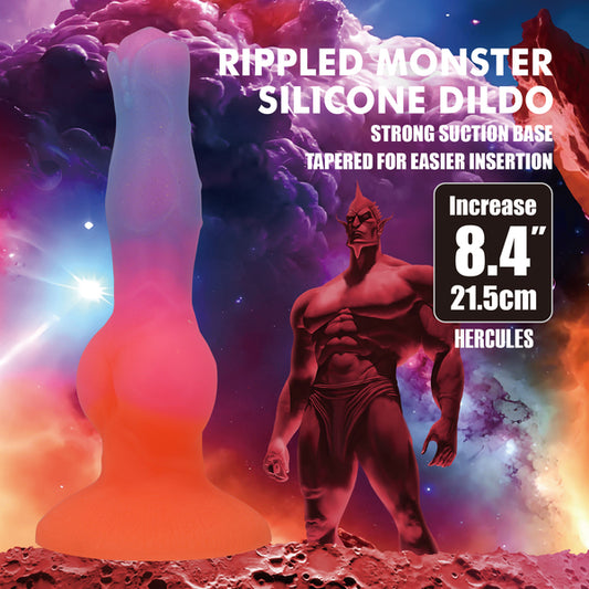 Baile Hercules 8.4 Inch Ripples Monster Silicone Dong - Realistic Dildos