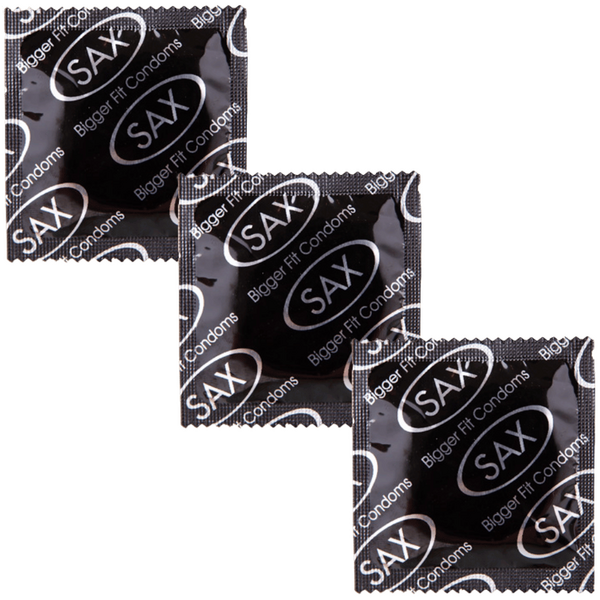Sax Bigger Fit Straight Latex Condoms 56mm 144 Pack Condoms