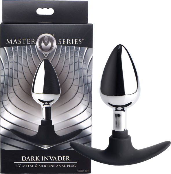 Master Series Dark Invader Metal & Silicone Anal Plug Medium Butt Plugs