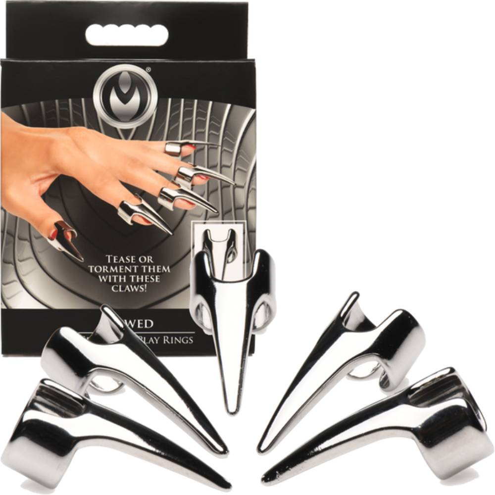 Master Series Clawed 5 Piece Sensation Play Finger Rings Electro Sex