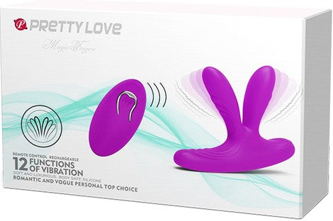 Pretty Love Magic Finger 12 Function Remote Control Clitoral Vibrator Purple Clit Ticklers and Pulsators