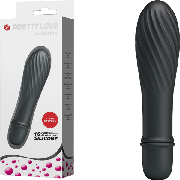 Pretty Love Solomon 10 Function G Spot Silicone Vibrator Black G-Spot Vibrators