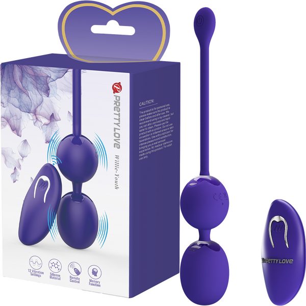 Pretty Love Willie Youth Remote Control Vibrating Love Egg Massager Purple Love Eggs and Kegel Exercisers