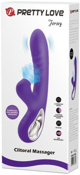 Pretty Love Jersey Rechargeable Multi Function Rabbit Massager Purple Rabbit Vibrators