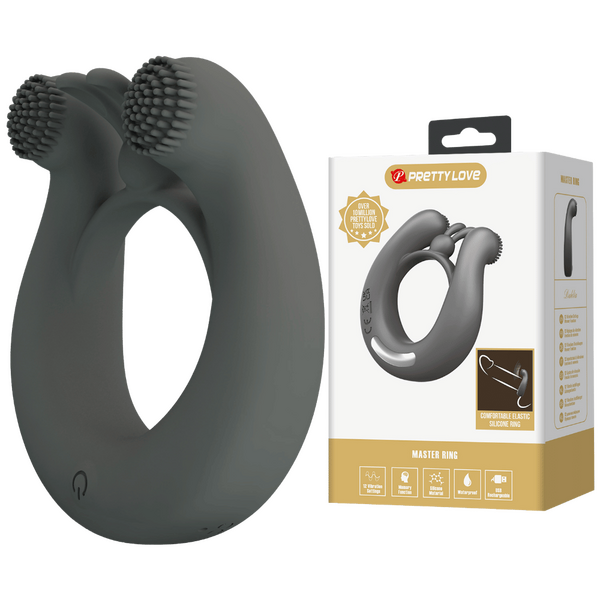 Pretty Love Master Ring Dahlia Vibrating Dick Ring Grey Vibrating Cock Rings
