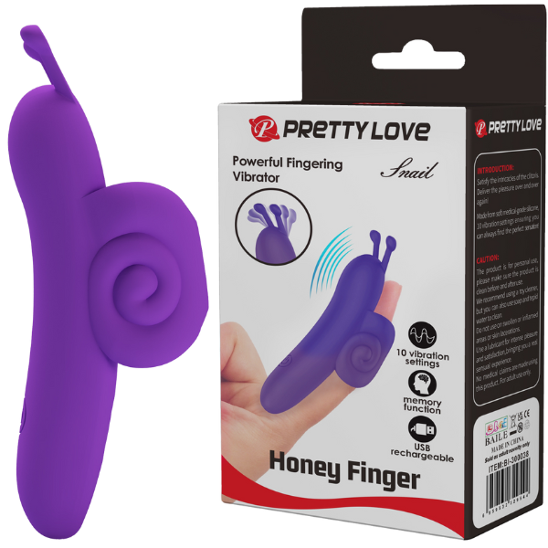 Pretty Love Snail Rechargeable 10 Function Clitoral Massager Purple Clit Ticklers and Pulsators