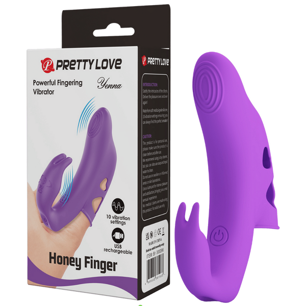Pretty Love Yenna Rechargeable Honey Finger Vibrator Purple Finger and Tongue Vibrators