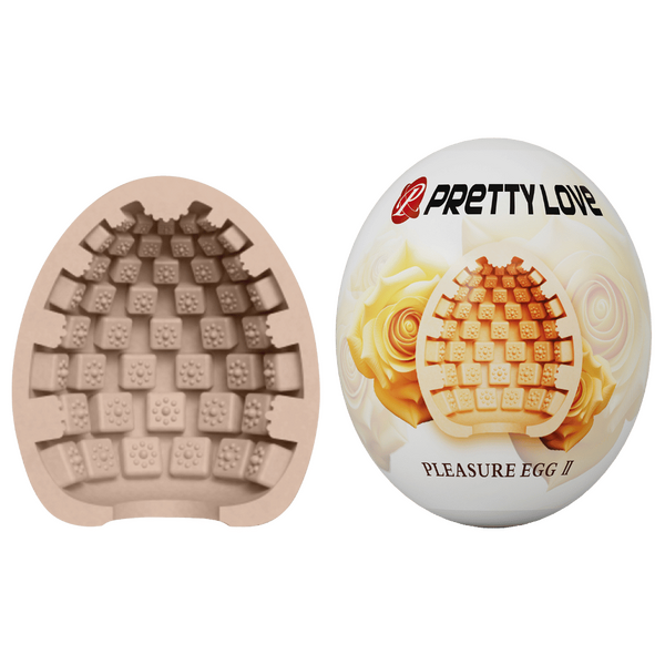 Pretty Love Pleasure Egg Ribbed Textured Male Masturbator Peach Masturbators and Strokers