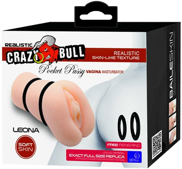 Crazy Bull Leona Pocket Pussy Mens Pleasure Stroker Masturbators and Strokers