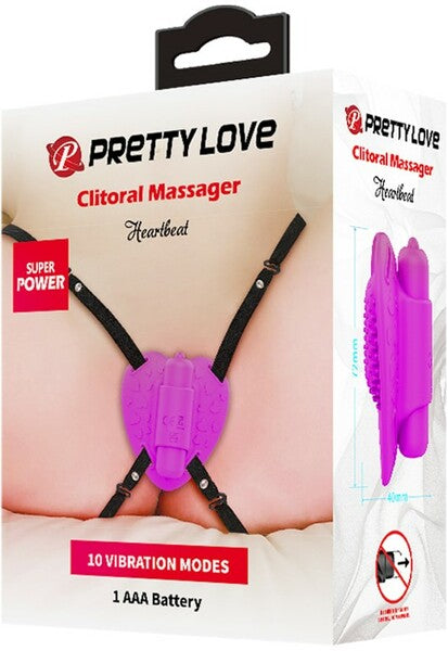 Pretty Love Heartbeat Vibrating Clitoral Massager Purple Clit Ticklers and Pulsators