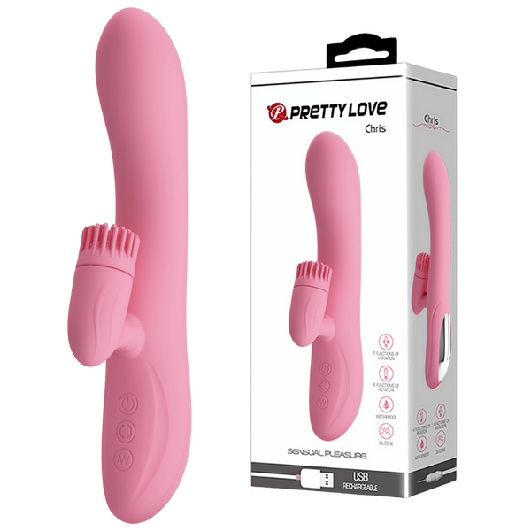 Pretty Love Chris Rotating Tongue Rabbit Vibrator Rabbit Vibrators