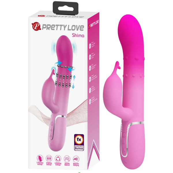 Pretty Love Shima Rechargeable 7 Function Rabbit Vibrator Pink Rabbit Vibrators