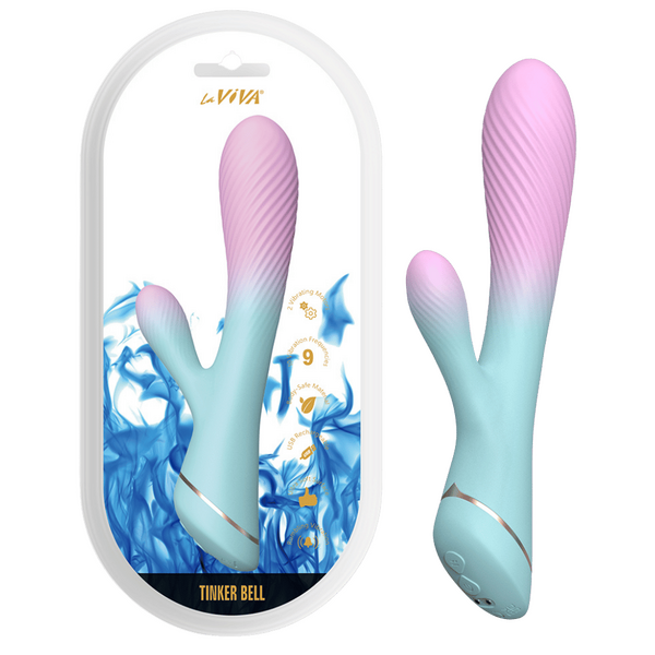 La Viva Tinker Bell USB Rechargeable Rabbit Vibrator Pink / Blue Rabbit Vibrators