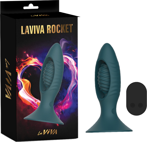 La Viva Remote Control Rocket Butt Plug Teal Butt Plugs