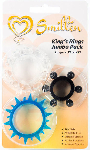 Smitten Kings Stretchy Cock Ring Jumbo 3 Pack Cock Ring Sets