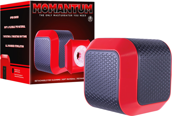 Momantum The Cube Rechargeable Automatic Male Masturbator Red / Black Masturbators and Strokers