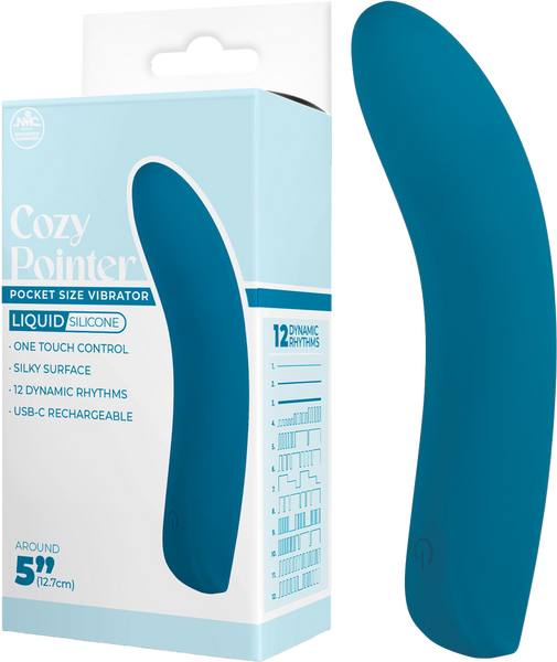 Excellent Power Cozy Pointer 10 Function G Spot Silicone Vibrator Blue G-Spot Vibrators