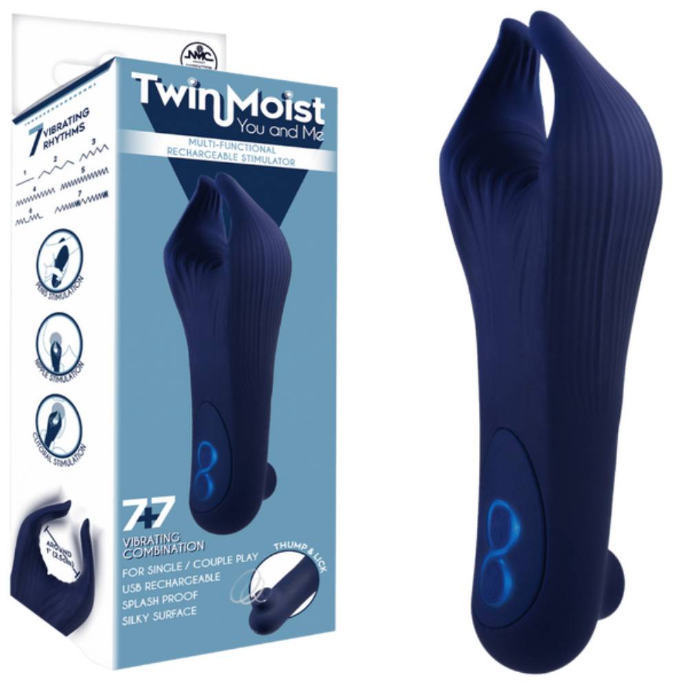 Twin Moist Multi Functional Rechargeable Stimulator Clit Ticklers and Pulsators