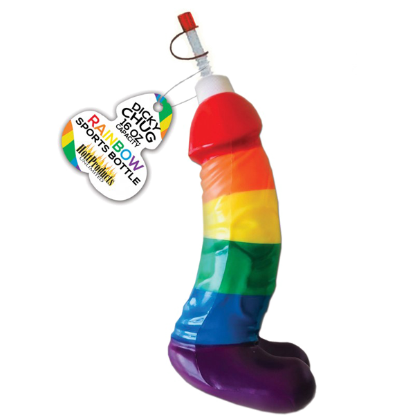 Rainbow Dicky Chug Novelty Sports Bottle Party Gifts and Novelties