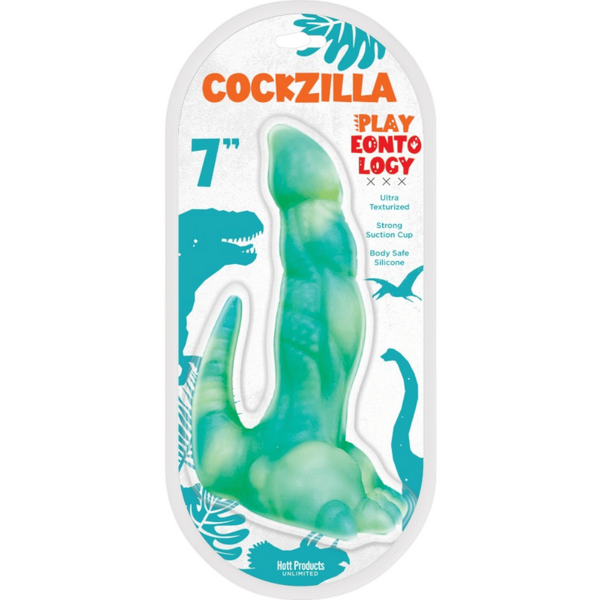 Hott Products Cockzilla Dinosaur shaped Dildo Blue Realistic Dildos
