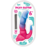 Hott Products Dicky-Raptor 6 Inch Vibrating Dildo Pink/Blue Vibrating Dildos