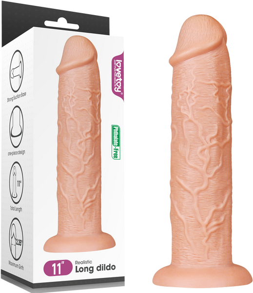 Lovetoy Realistic Long Dildo 11 Inch Flesh Realistic Dildos