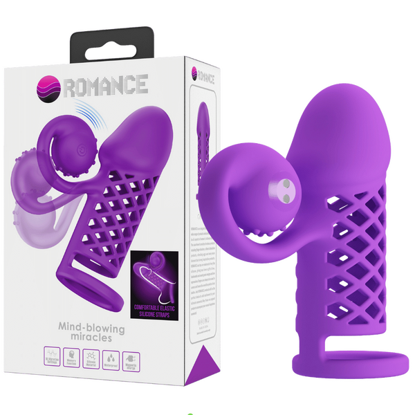 Pretty Love Rechargeable Harden Cock Sleeve Purple Penis Sleeves and Extenders