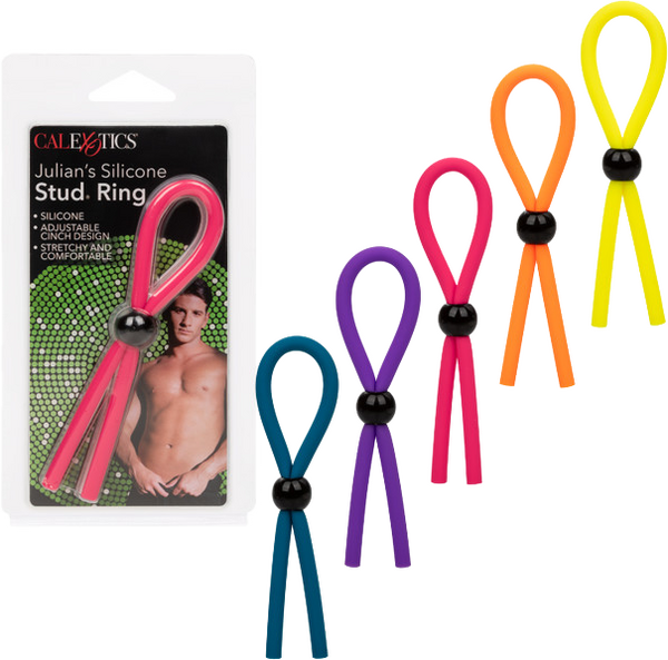 California Exotics Julians Silicone Stud Adjustable Cock Ring Stretchy Cock Rings