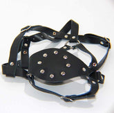 Leather Face Harness with Stuffer Gag Bondage Gags and Bits