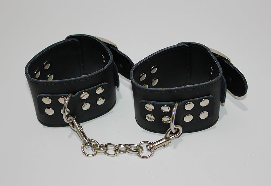 LeatherCreations Wrist Restraints with Adjustable Buckle Cuffs and Restraints