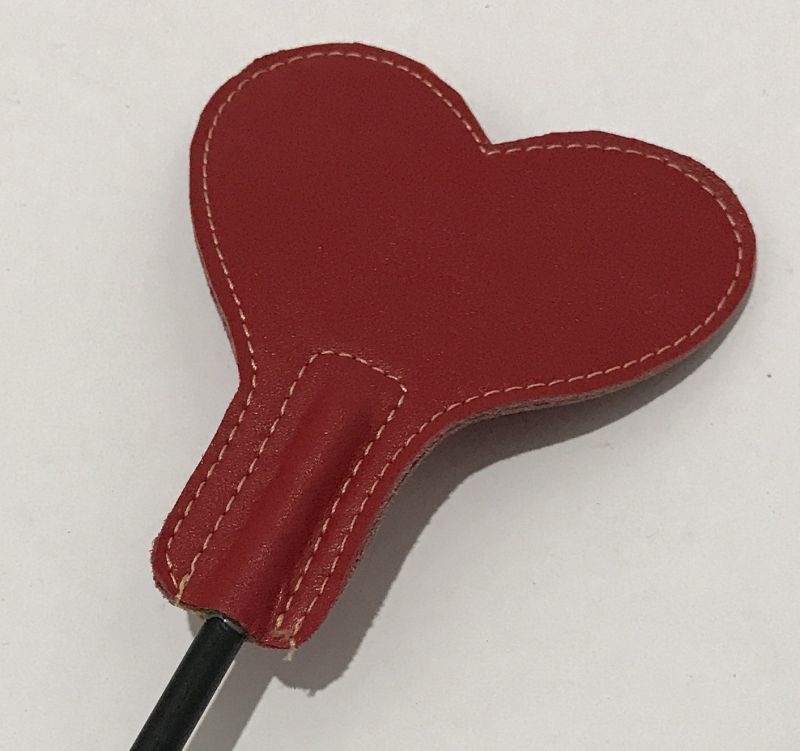 LicksandLashes Leather Crop With Heart Shaped Paddle Paddles And Slappers